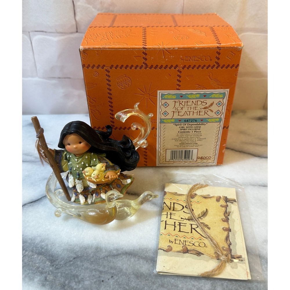 Enesco Friends of the Feather Spirit of Dependability Girl with Geese 647276